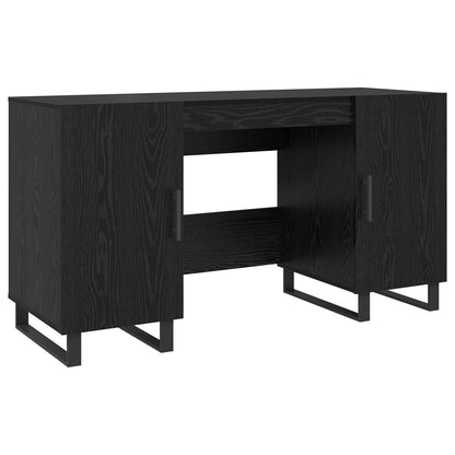 vidaXL Desk Black oak Engineered wood 140 x 50 x 75 cm