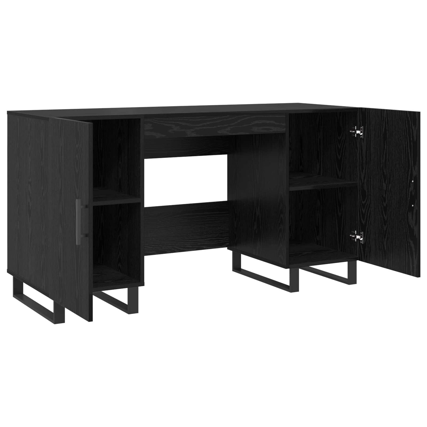 vidaXL Desk Black oak Engineered wood 140 x 50 x 75 cm