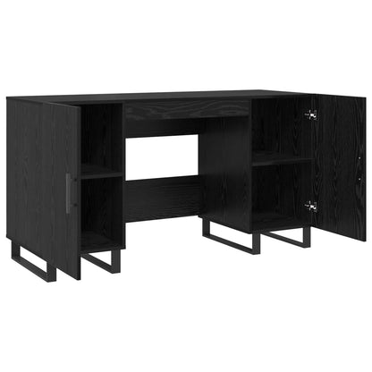 vidaXL Desk Black oak Engineered wood 140 x 50 x 75 cm