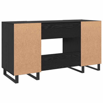vidaXL Desk Black oak Engineered wood 140 x 50 x 75 cm