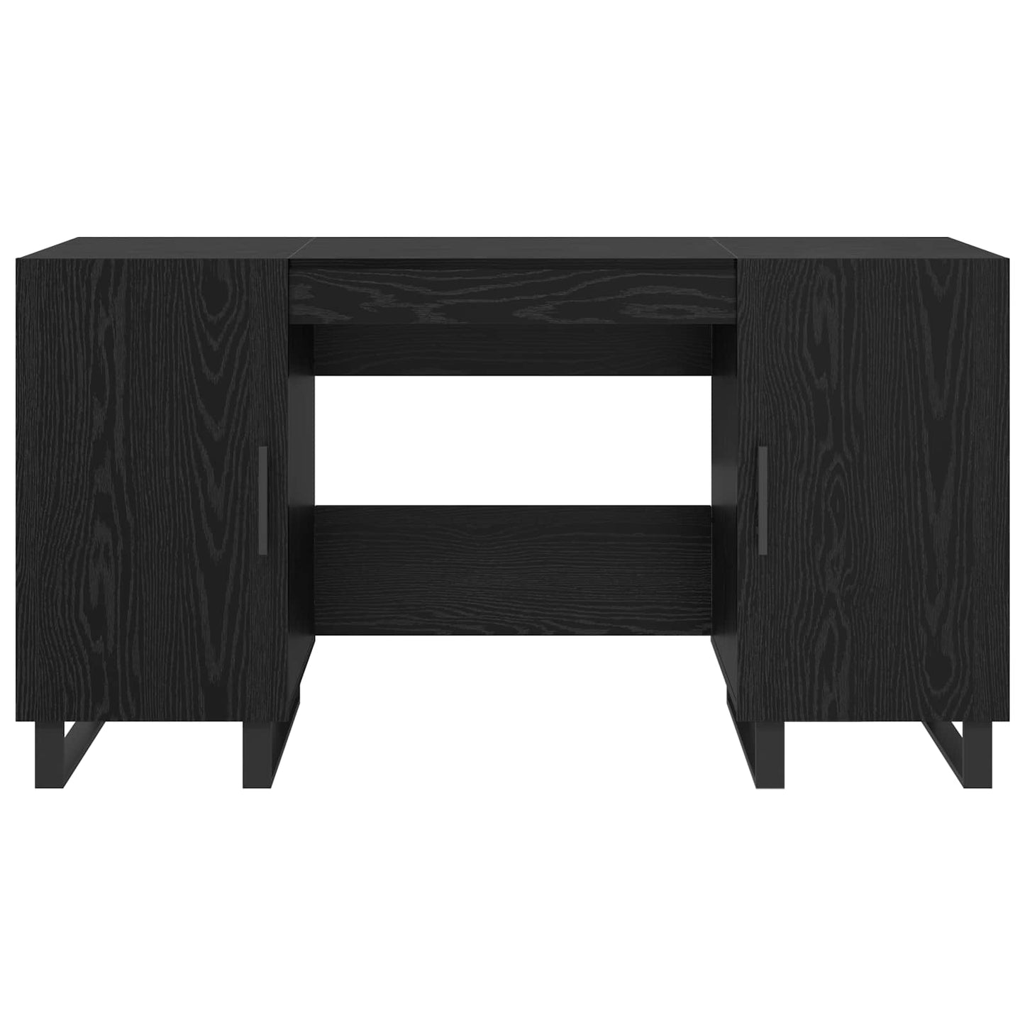 vidaXL Desk Black oak Engineered wood 140 x 50 x 75 cm