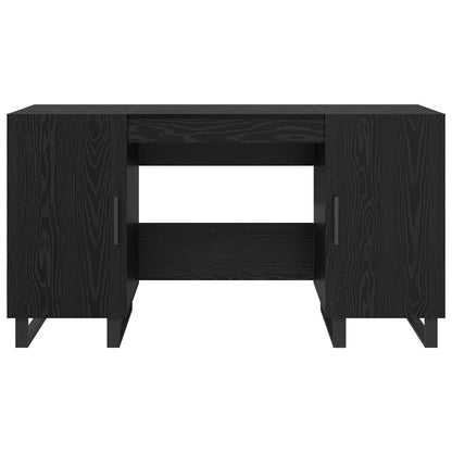 vidaXL Desk Black oak Engineered wood 140 x 50 x 75 cm