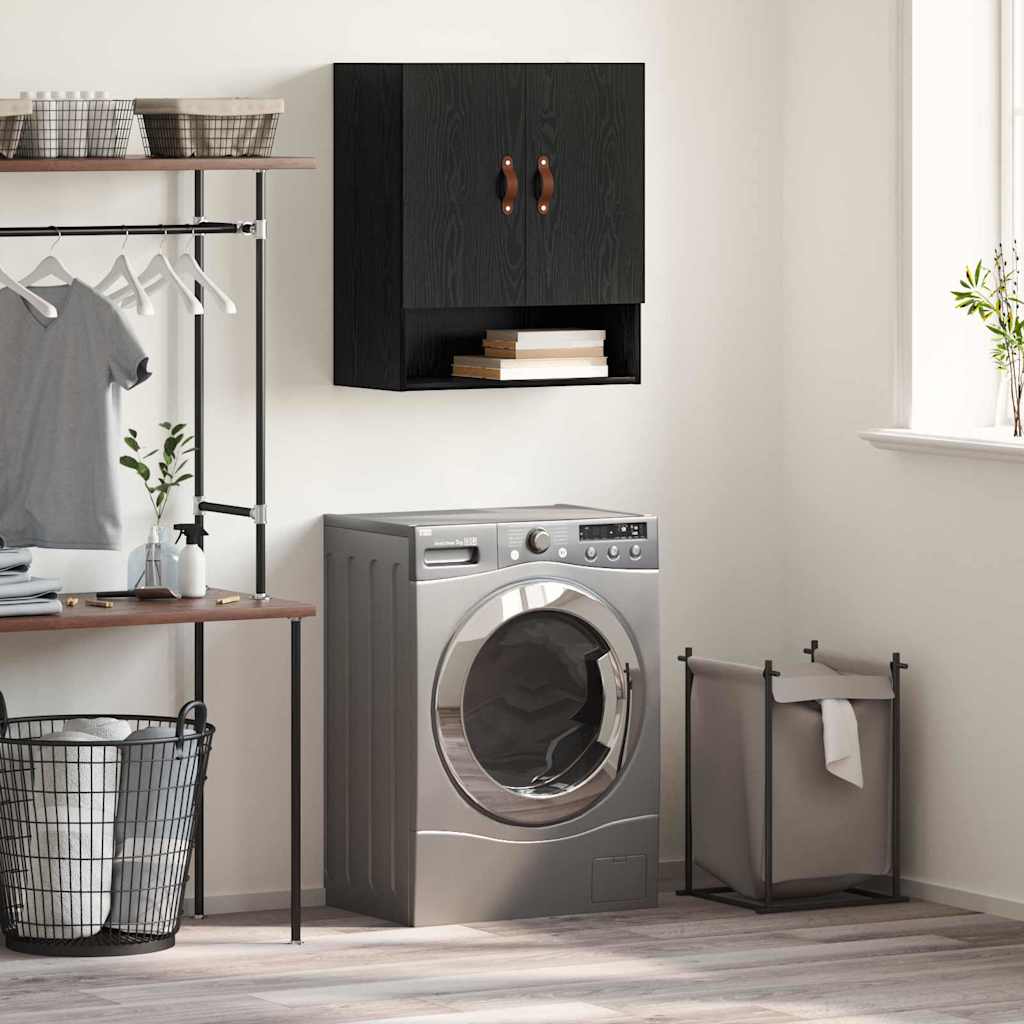 vidaXL Wall Cabinet Black oak 60 x 31 x 70 cm Engineered wood