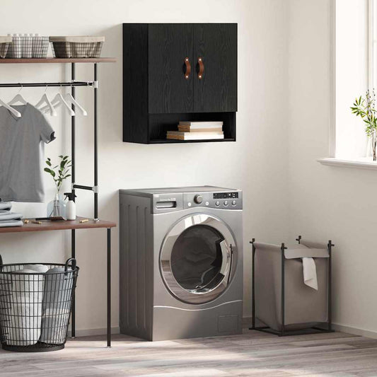 vidaXL Wall Cabinet Black oak 60 x 31 x 70 cm Engineered wood