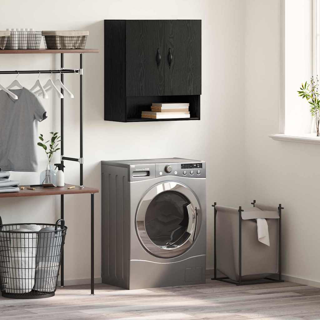 vidaXL Wall-Mounted Cabinet Black Oak 60 x 31 x 70 cm Engineered Wood