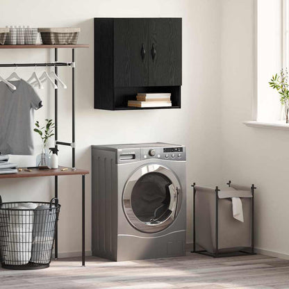 vidaXL Wall-Mounted Cabinet Black Oak 60 x 31 x 70 cm Engineered Wood