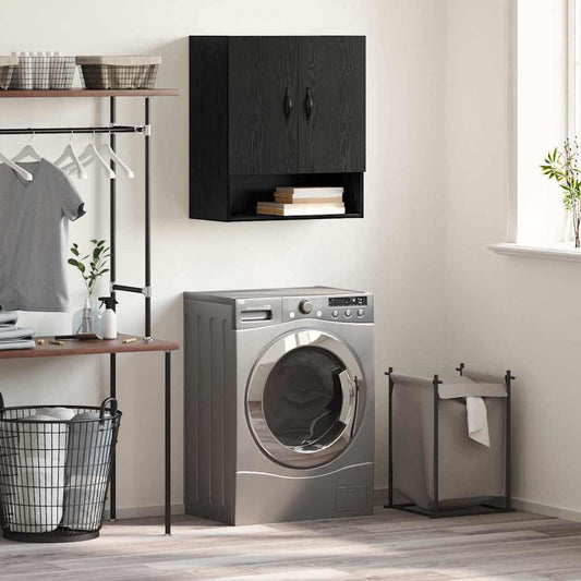vidaXL Wall-Mounted Cabinet Black Oak 60 x 31 x 70 cm Engineered Wood