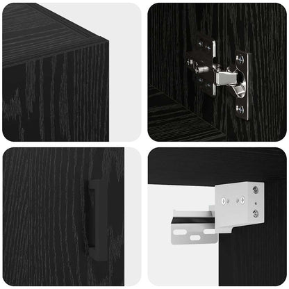 vidaXL Wall Cabinet Black oak 60 x 31 x 70 cm Engineered wood
