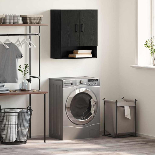 vidaXL Wall-Mounted Cabinet Black Oak 60 x 31 x 70 cm Engineered Wood