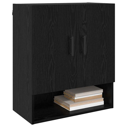vidaXL Wall-Mounted Cabinet Black Oak 60 x 31 x 70 cm Engineered Wood