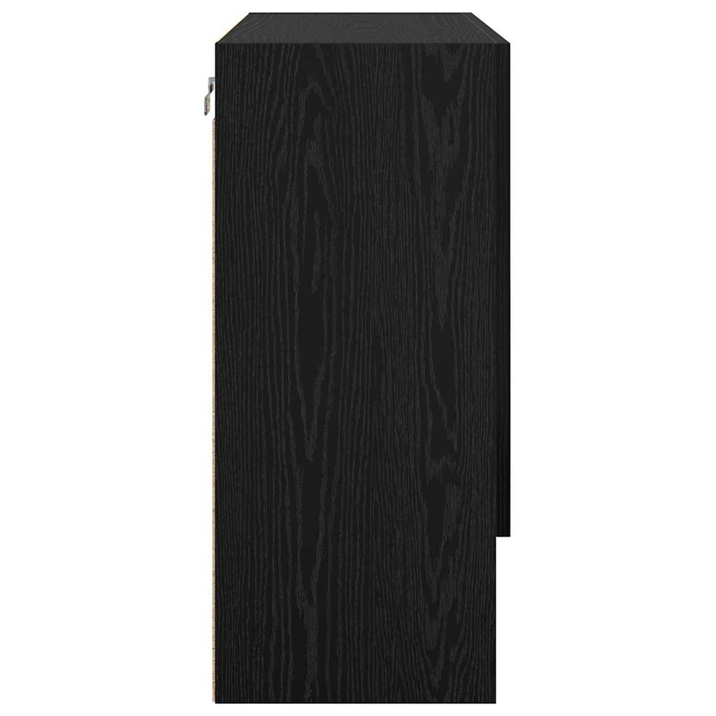 vidaXL Wall-Mounted Cabinet Black Oak 60 x 31 x 70 cm Engineered Wood
