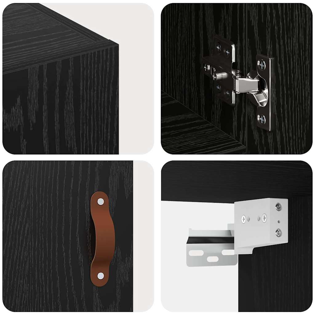 vidaXL Wall Cabinet Black oak 60 x 31 x 60 cm Engineered wood