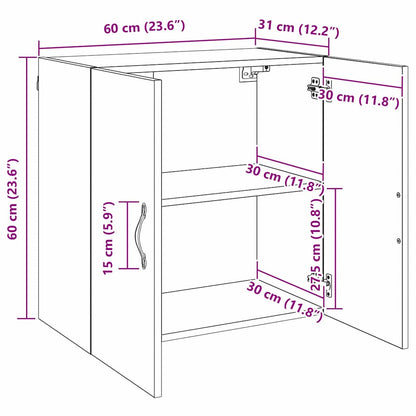 vidaXL Wall-Mounted Cabinet Old Wood 60 x 31 x 60 cm Engineered Wood