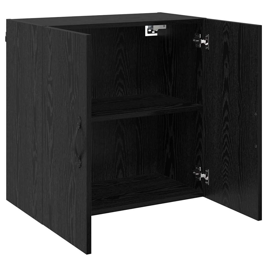vidaXL Wall-Mounted Cabinet Black Oak 60 x 31 x 60 cm Engineered Wood