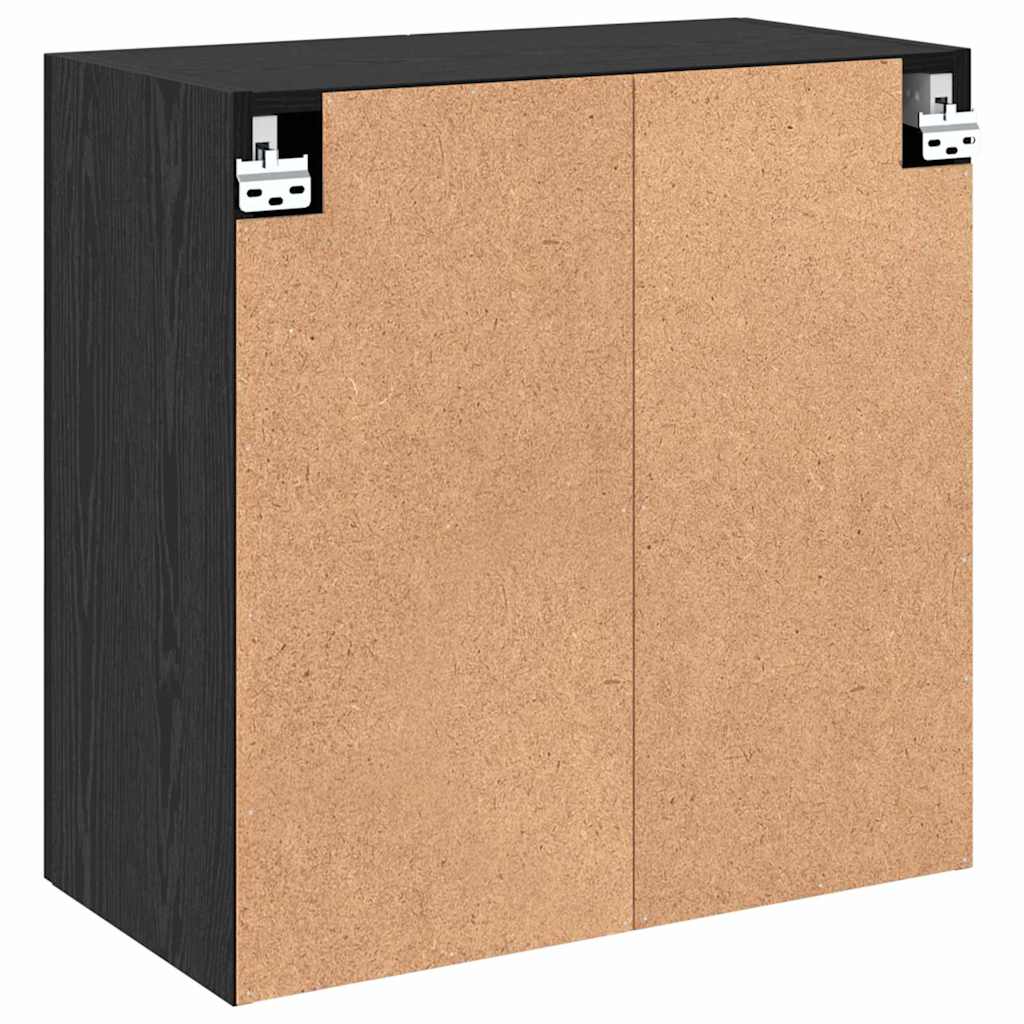 vidaXL Wall-Mounted Cabinet Black Oak 60 x 31 x 60 cm Engineered Wood