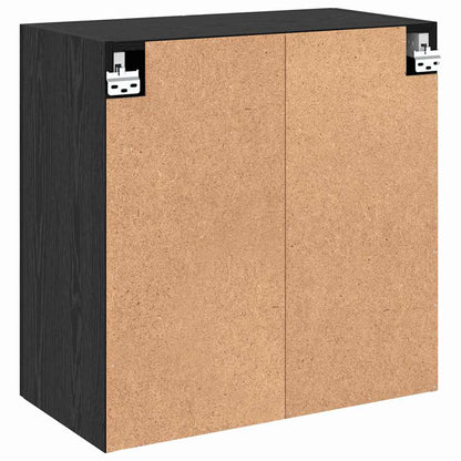 vidaXL Wall-Mounted Cabinet Black Oak 60 x 31 x 60 cm Engineered Wood