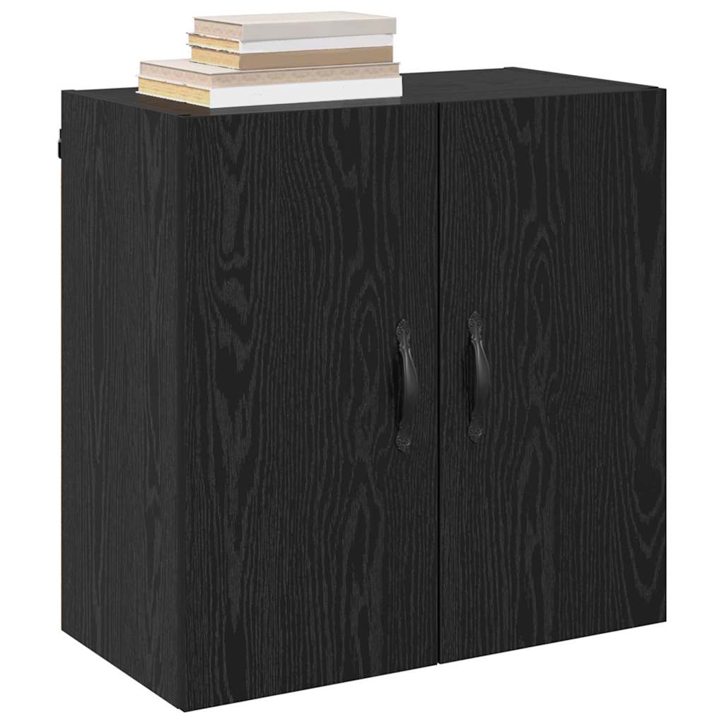 vidaXL Wall-Mounted Cabinet Black Oak 60 x 31 x 60 cm Engineered Wood