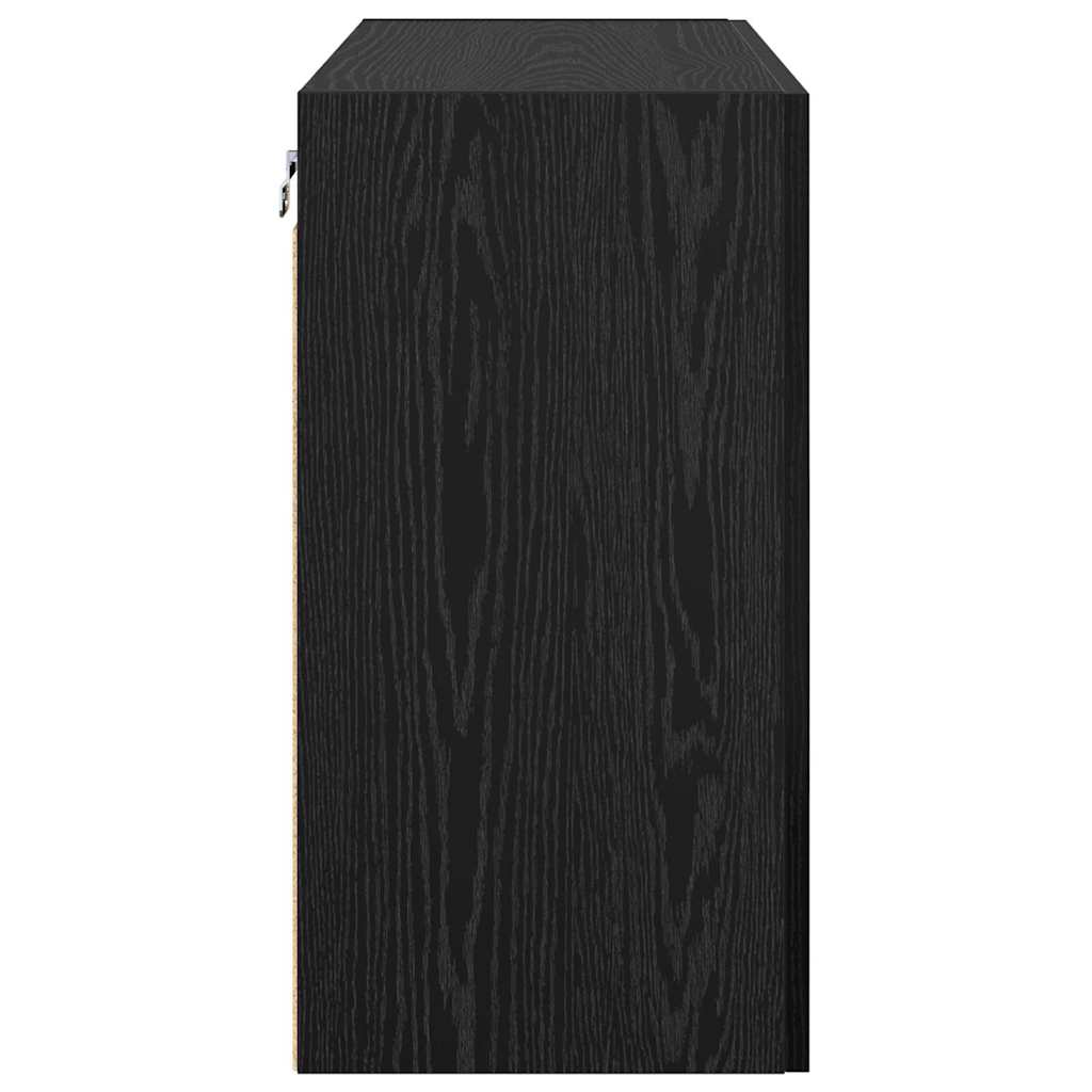 vidaXL Wall-Mounted Cabinet Black Oak 60 x 31 x 60 cm Engineered Wood
