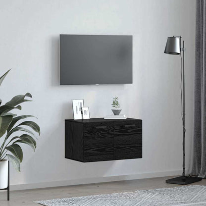 vidaXL Wall-Mounted Cabinet Wall-mounted Black Oak 60 x 36.5 x 35 cm