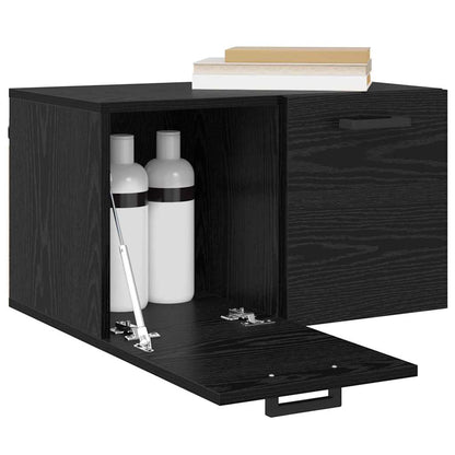 vidaXL Wall-Mounted Cabinet Wall-mounted Black Oak 60 x 36.5 x 35 cm
