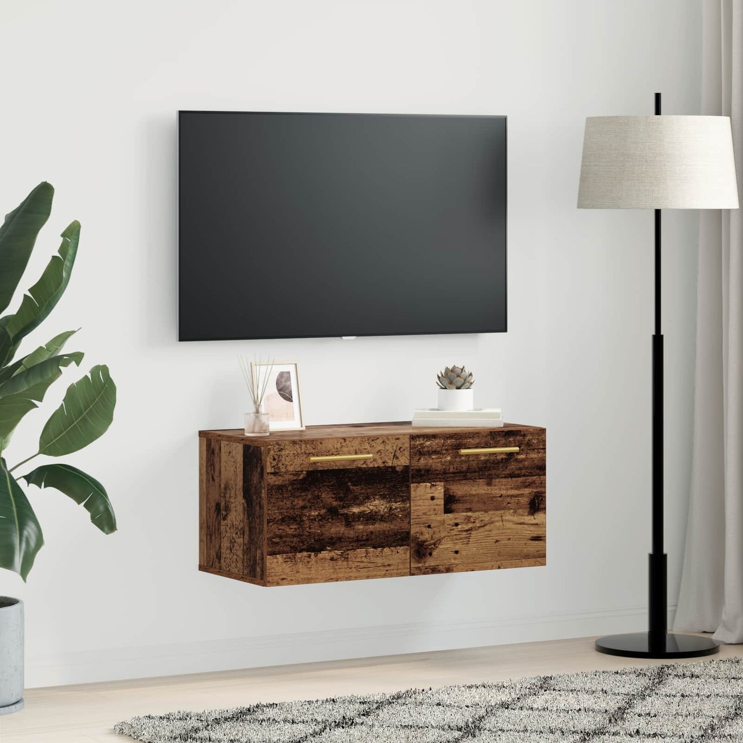 vidaXL Wall Cabinet Old wood 80 x 36.5 x 35 cm Engineered wood