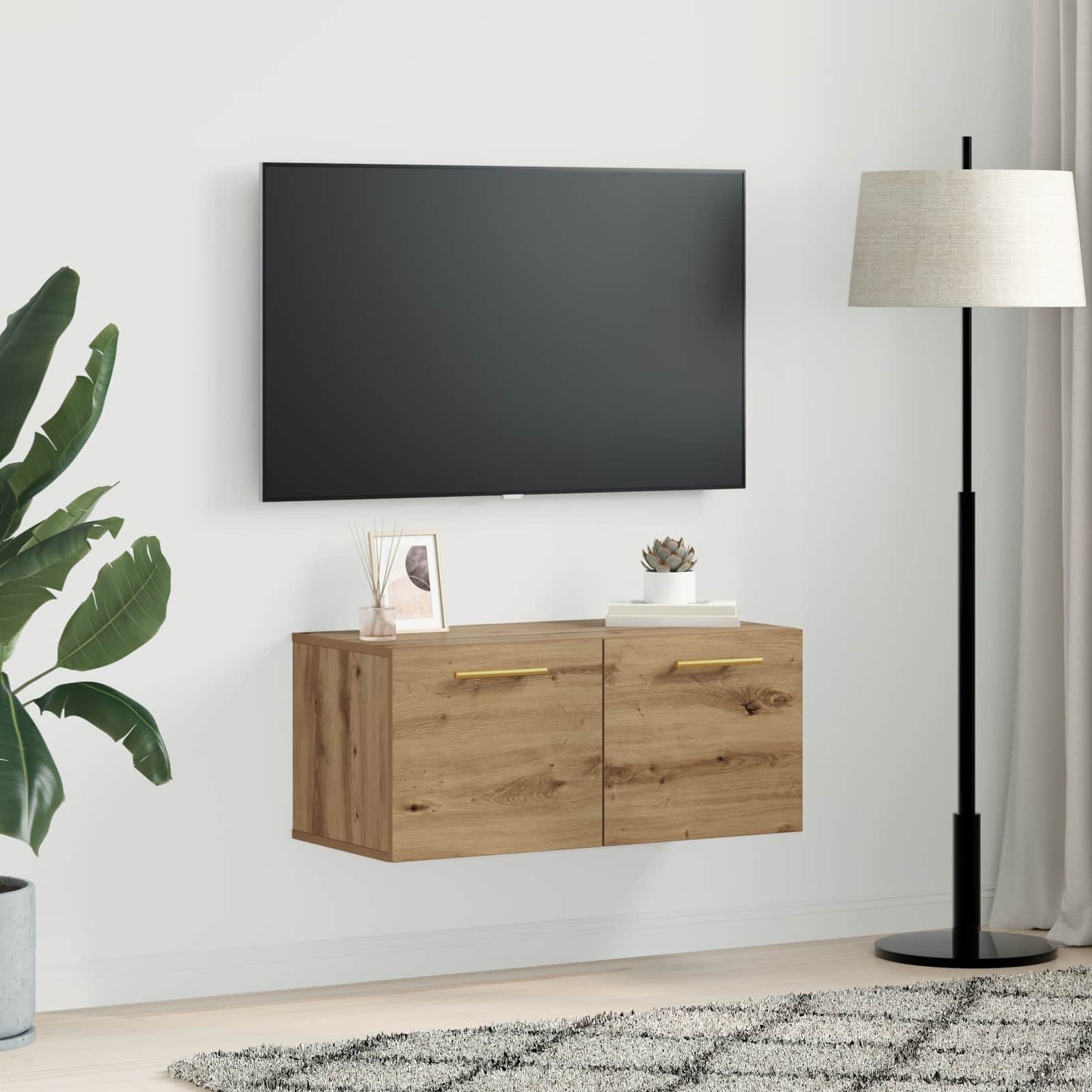 vidaXL Wall Cabinet 80 x 36.5 x 35 cm Engineered wood Artisan oak