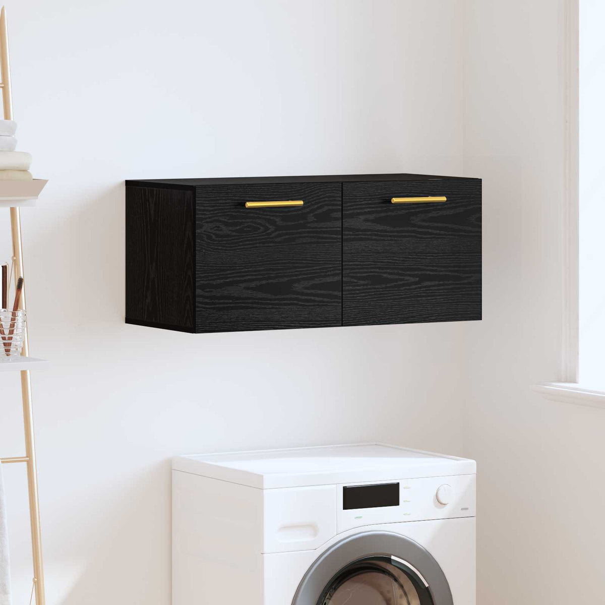 vidaXL Wall Cabinet 80 x 36.5 x 35 cm Engineered Wood Black oak
