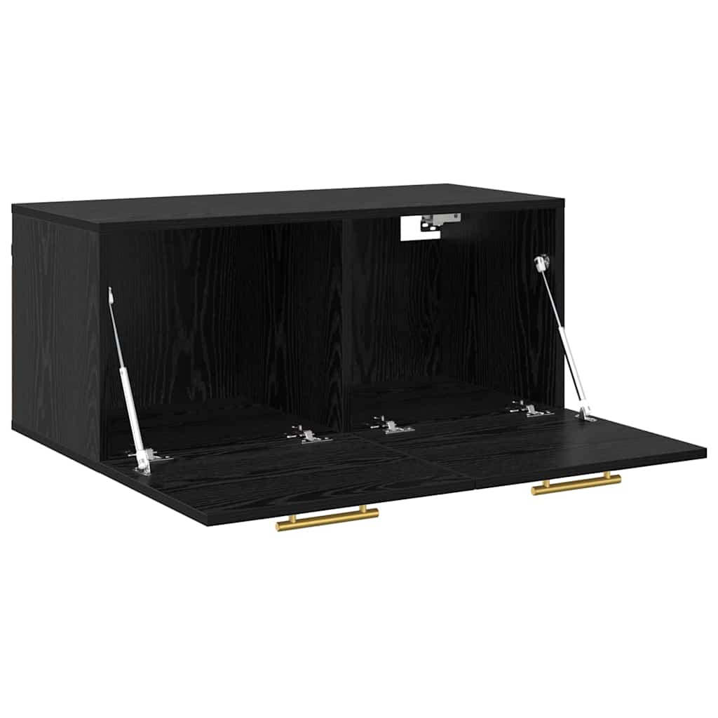 vidaXL Wall Cabinet Black oak 80 x 36.5 x 35 cm Engineered wood