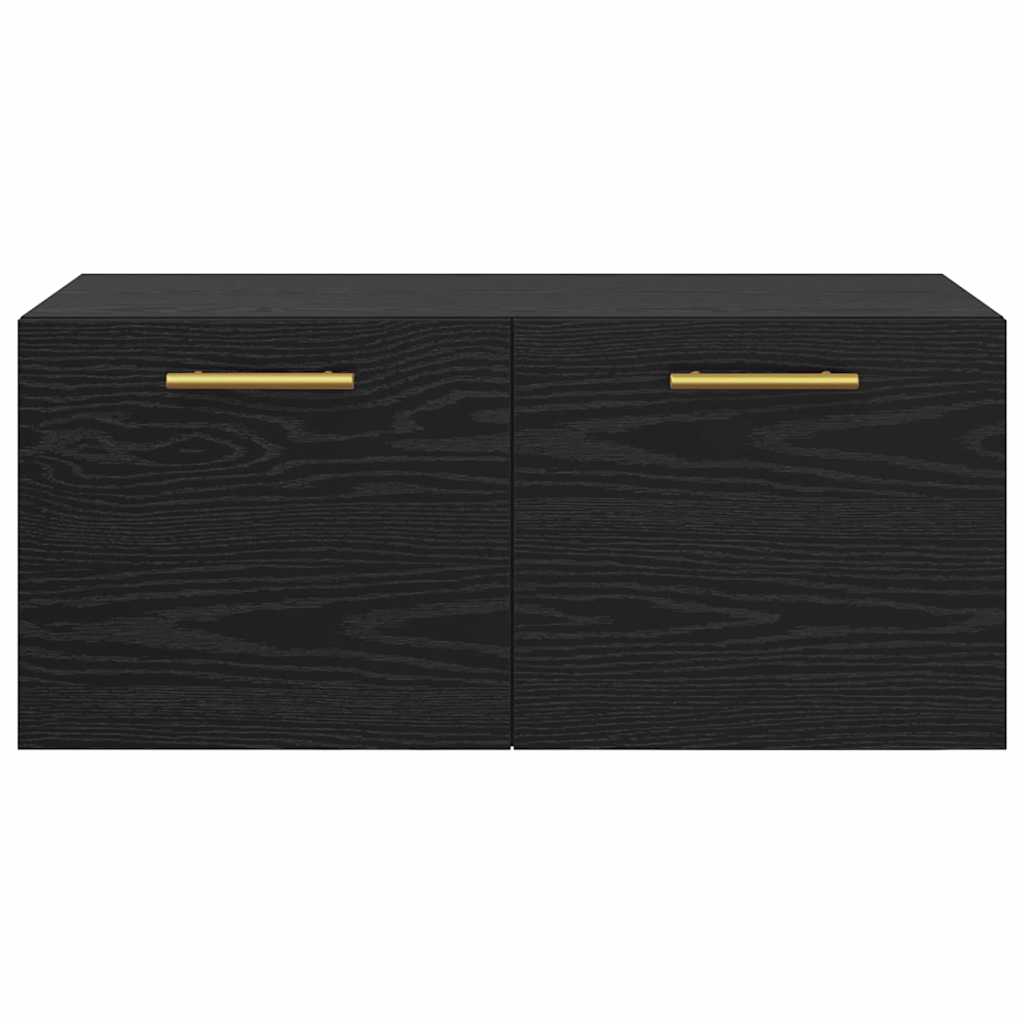 vidaXL Wall Cabinet Black oak 80 x 36.5 x 35 cm Engineered wood