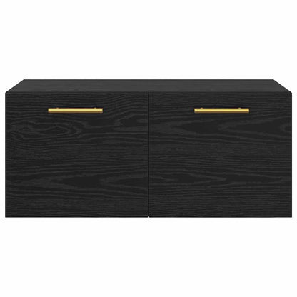 vidaXL Wall Cabinet Black oak 80 x 36.5 x 35 cm Engineered wood