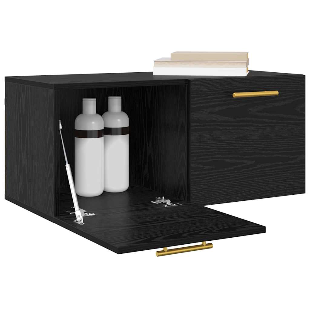 vidaXL Wall Cabinet 80 x 36.5 x 35 cm Engineered Wood Black oak