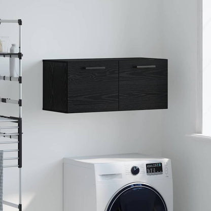 vidaXL Wall Cabinet 80 x 36.5 x 35 cm Engineered Wood Black oak