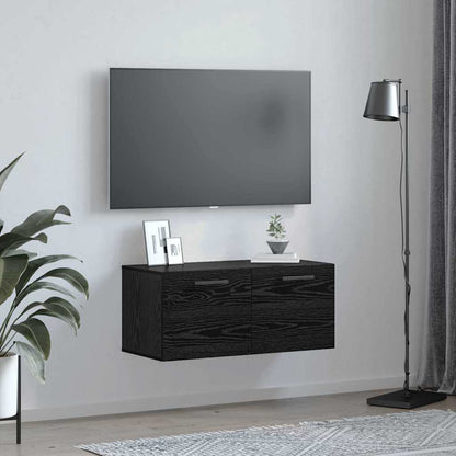 vidaXL Wall Cabinet 80 x 36.5 x 35 cm Engineered Wood Black oak
