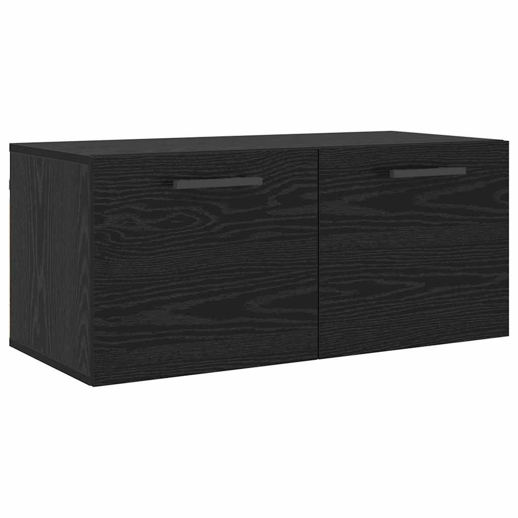 vidaXL Wall Cabinet 80 x 36.5 x 35 cm Engineered Wood Black oak