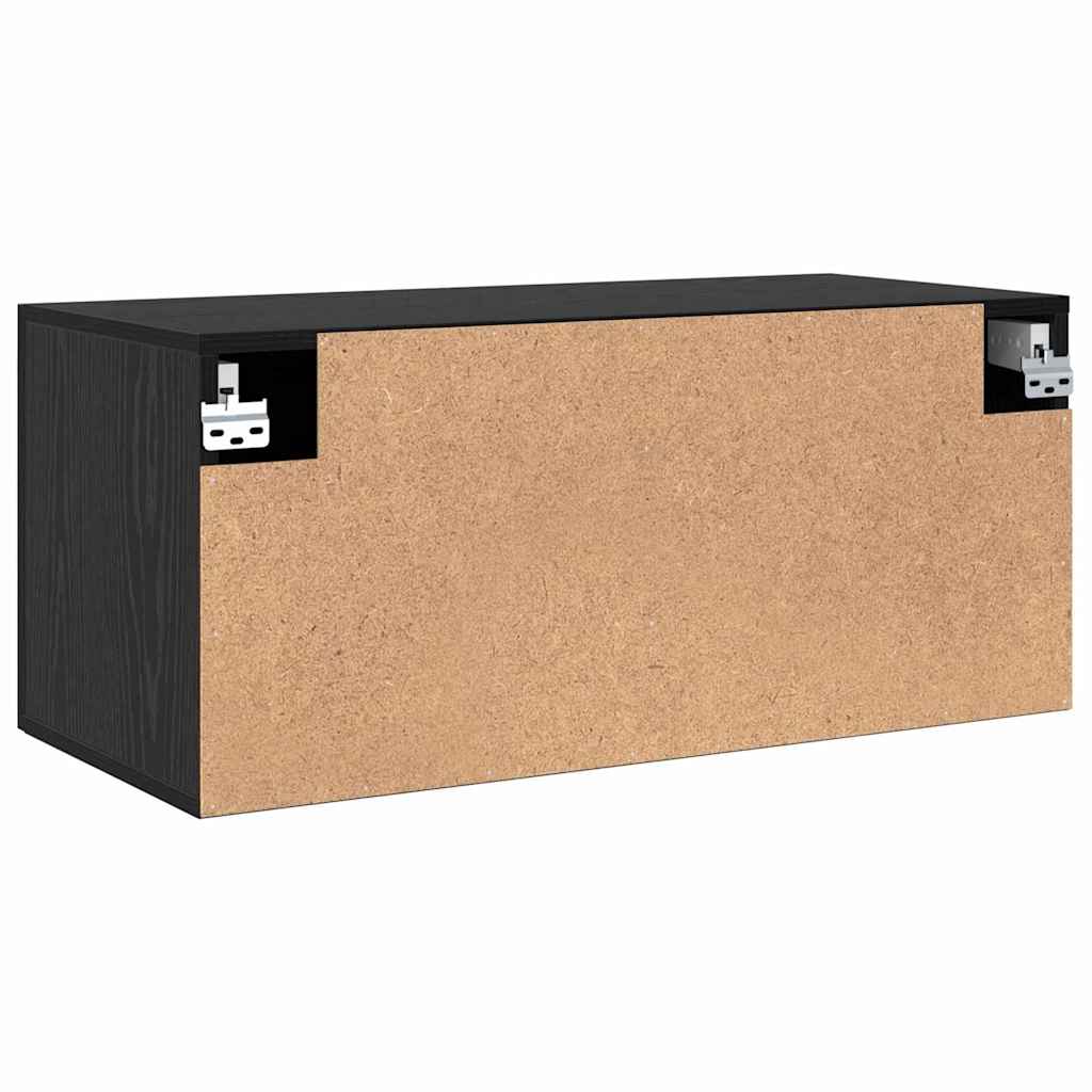 vidaXL Wall Cabinet 80 x 36.5 x 35 cm Engineered Wood Black oak