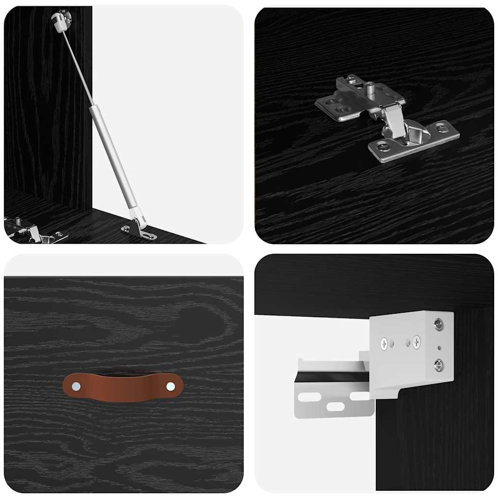 vidaXL Wall-Mounted Cabinet Wall-mounted Black Oak 100 x 36.5 x 35 cm