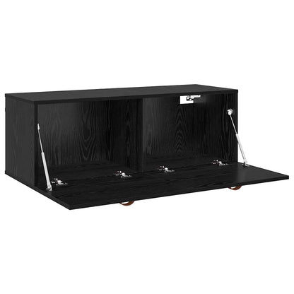 vidaXL Wall-Mounted Cabinet Wall-mounted Black Oak 100 x 36.5 x 35 cm