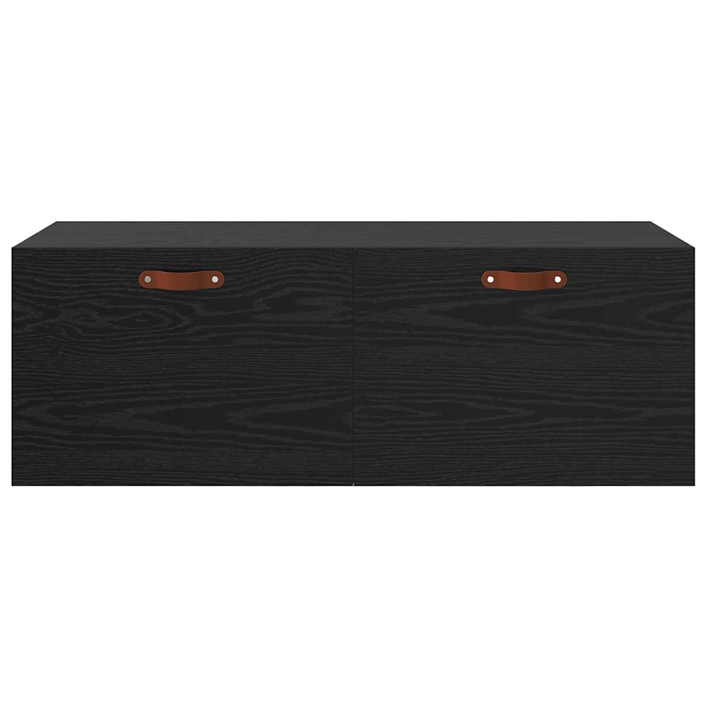 vidaXL Wall-Mounted Cabinet Wall-mounted Black Oak 100 x 36.5 x 35 cm