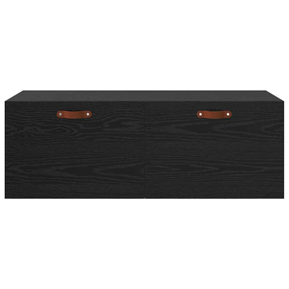 vidaXL Wall-Mounted Cabinet Wall-mounted Black Oak 100 x 36.5 x 35 cm