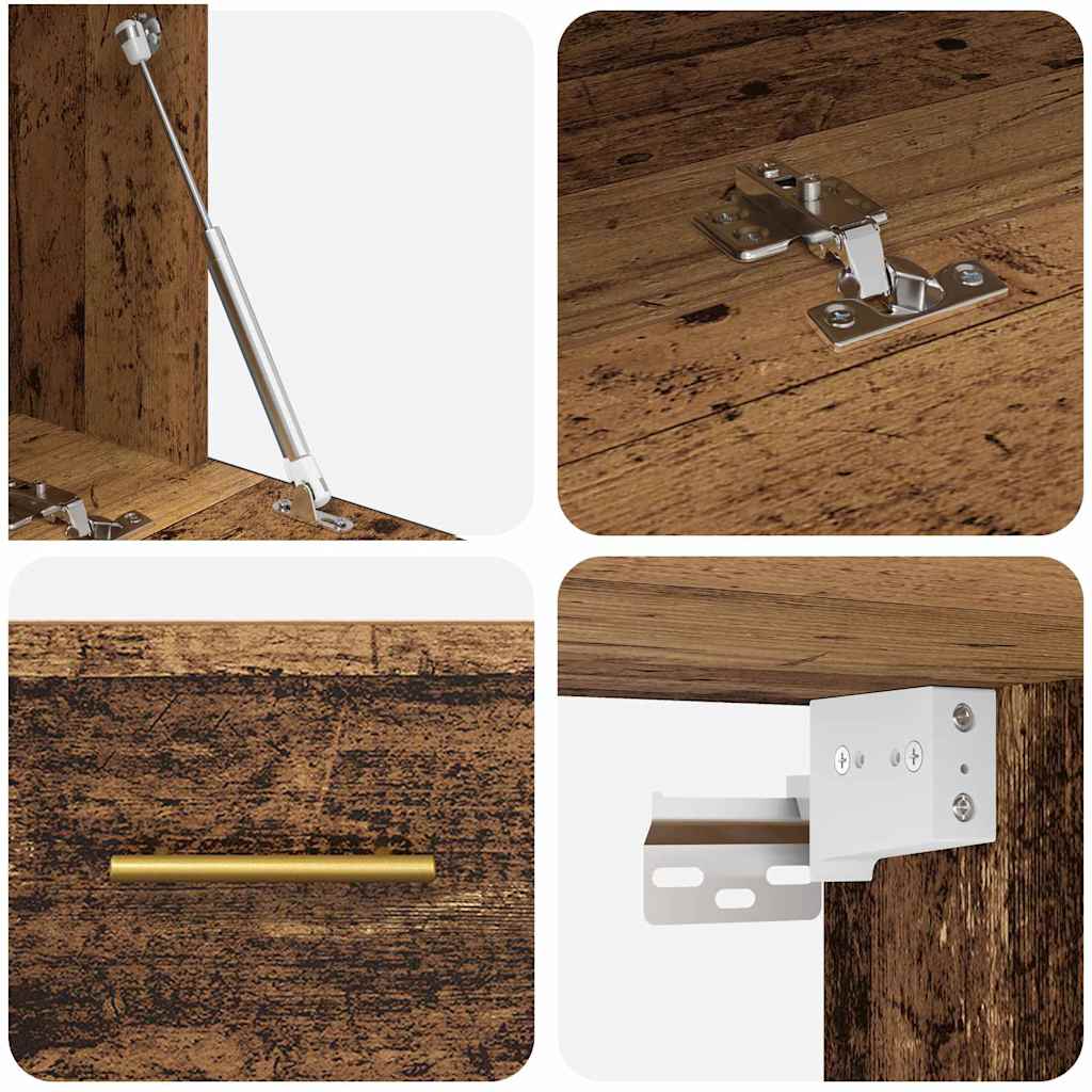 vidaXL Wall Cabinet Old wood 100 x 36.5 x 35 cm Engineered wood