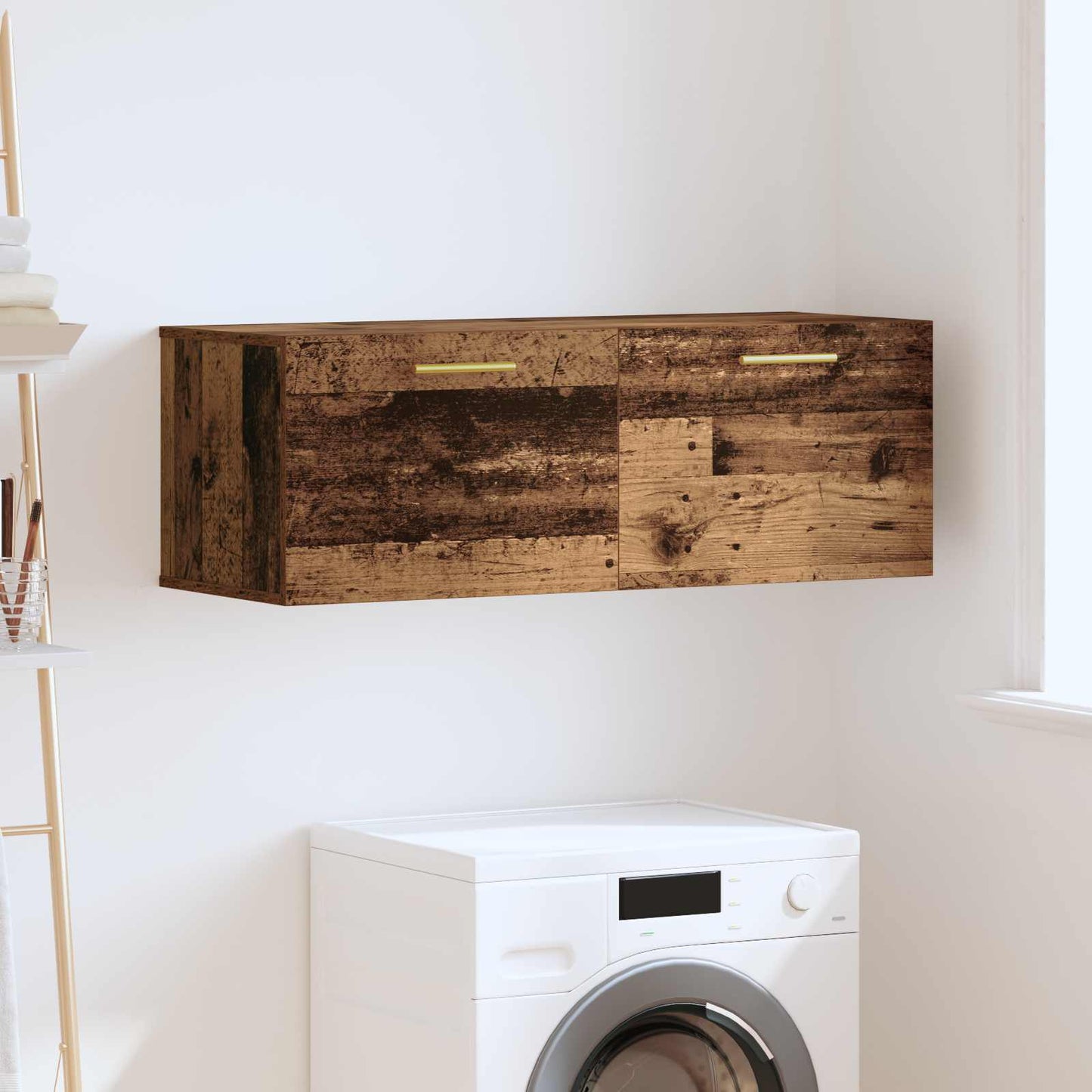 vidaXL Wall Cabinet Old wood 100 x 36.5 x 35 cm Engineered wood