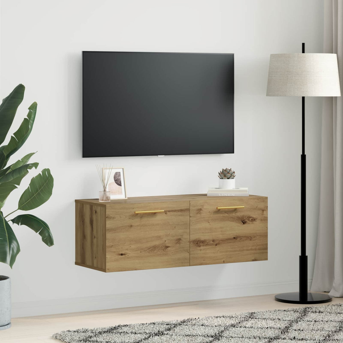 vidaXL Wall Cabinet 100 x 36.5 x 35 cm Engineered Wood Artisan oak