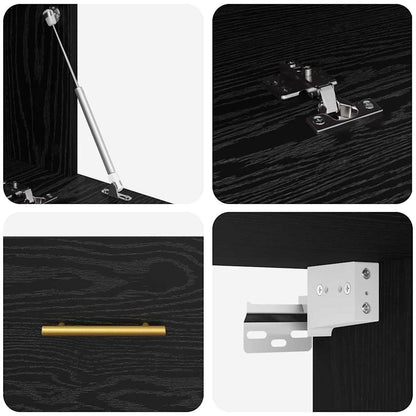 vidaXL Wall Cabinet Black oak 100 x 36.5 x 35 cm Engineered wood