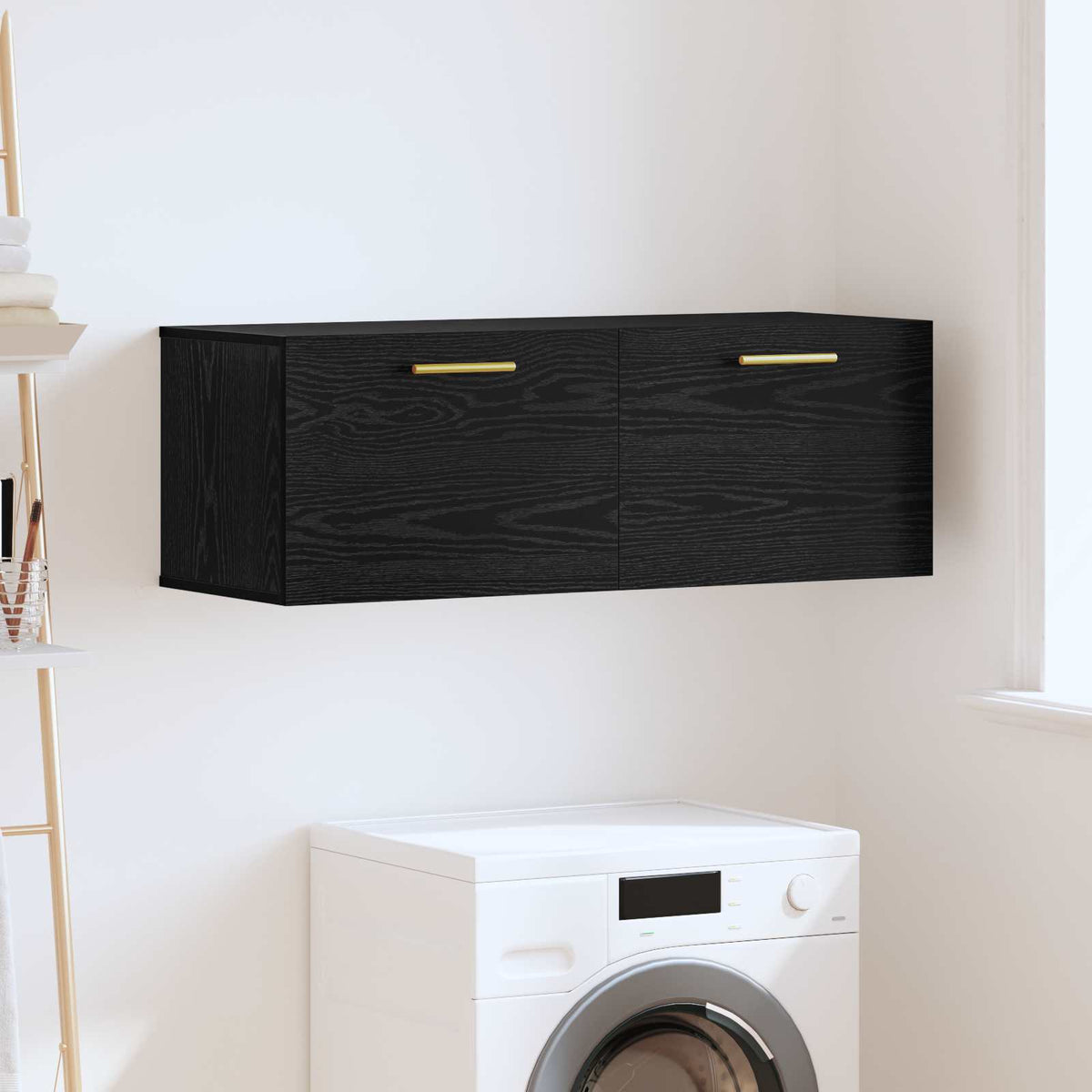 vidaXL Wall Cabinet 100 x 36.5 x 35 cm Engineered Wood Black oak