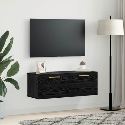vidaXL Wall Cabinet 100 x 36.5 x 35 cm Engineered Wood Black oak