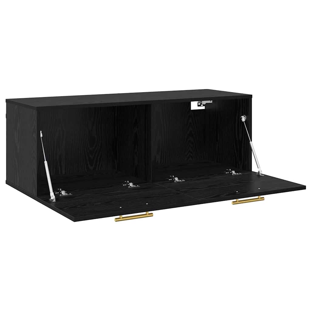 vidaXL Wall Cabinet Black oak 100 x 36.5 x 35 cm Engineered wood