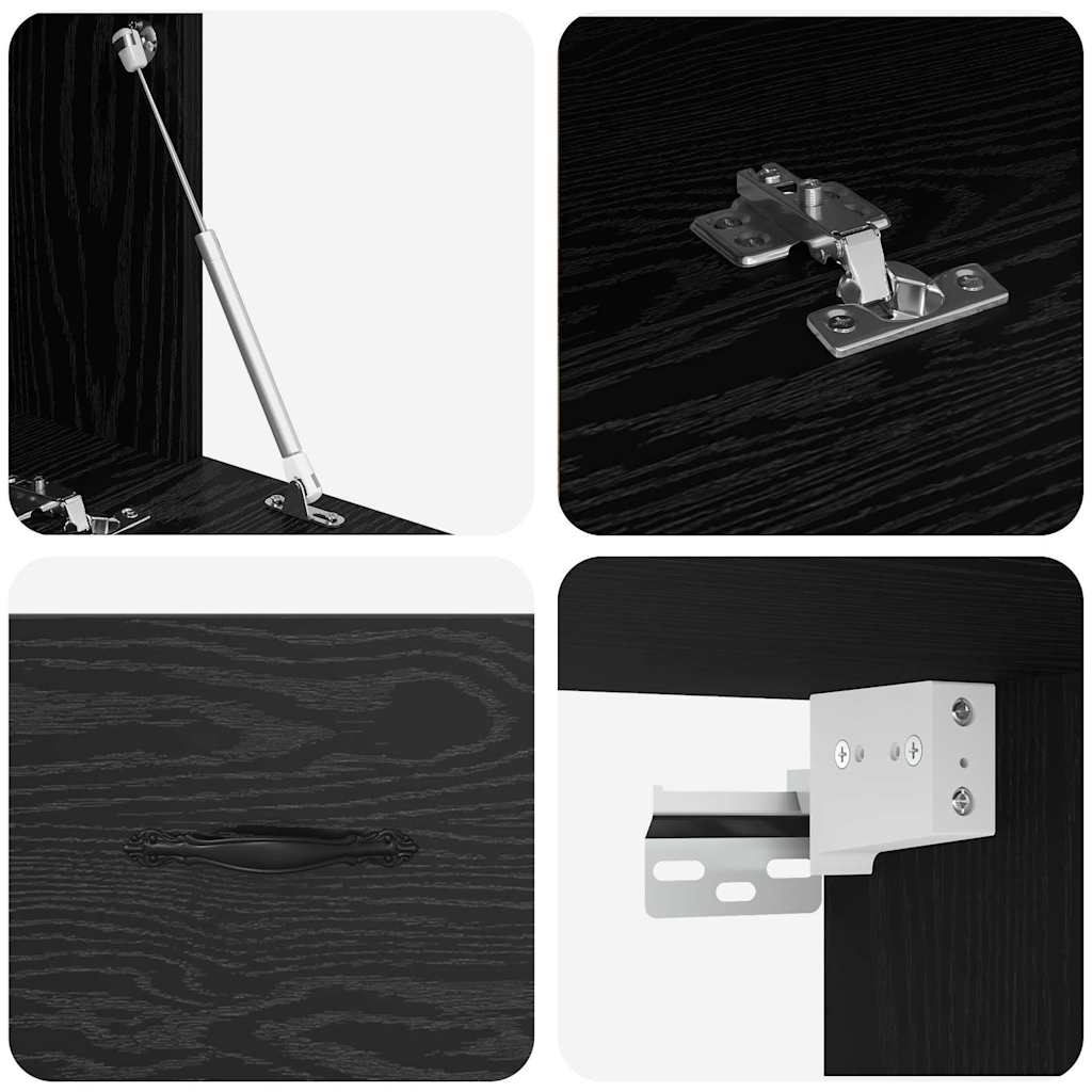 vidaXL Wall-Mounted Cabinet Wall-mounted Black Oak 100 x 36.5 x 35 cm