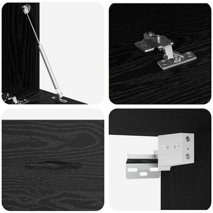 vidaXL Wall-Mounted Cabinet Wall-mounted Black Oak 100 x 36.5 x 35 cm