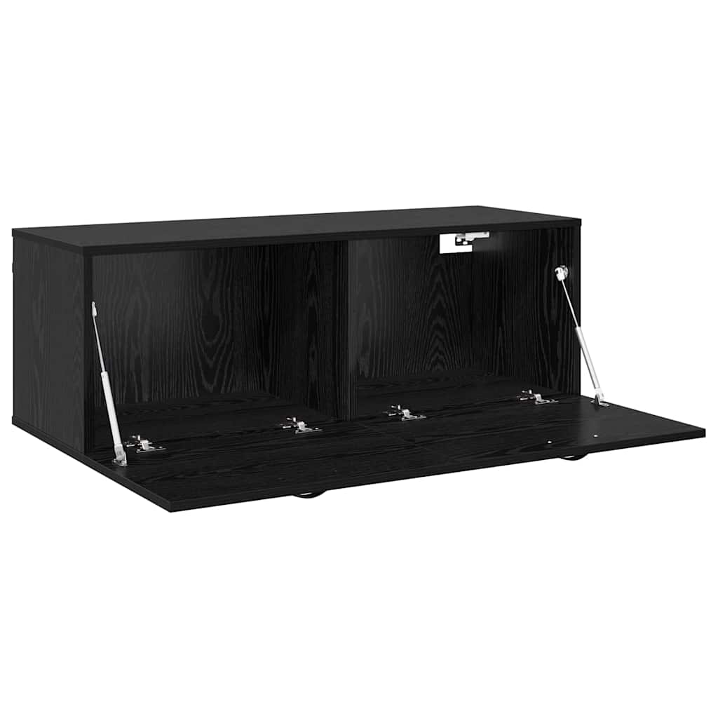 vidaXL Wall-Mounted Cabinet Wall-mounted Black Oak 100 x 36.5 x 35 cm