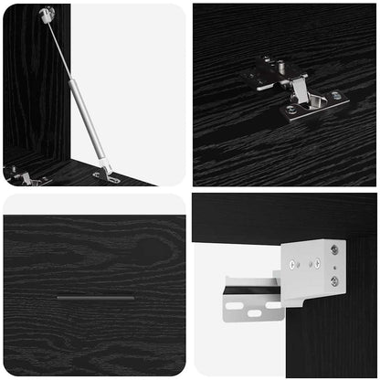 vidaXL Wall-Mounted Cabinet Wall-mounted Black Oak 100 x 36.5 x 35 cm